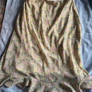 Wild Fable Floral MIDI Skirt Size Medium- Ruffle Hem Cottagecore Style